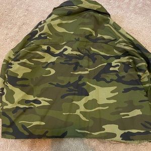 Cropped Army Green Light denim jacket